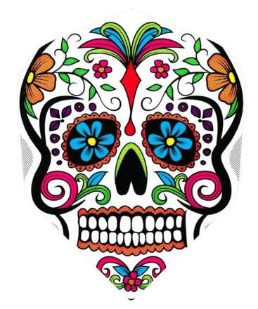 Harrows Flights Quadro Coloured Skull No.6