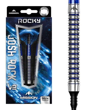 Mission Softtip Darts Josh Rock "Rocky" V2 Silver & Blue 18g