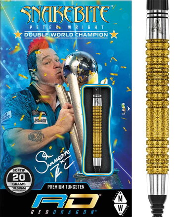 Red Dragon Softtip Darts Peter Wright Snakebite Double World Champion SE Gold Plus 20g