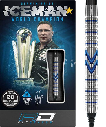 Red Dragon Softtip Darts Gerwyn Price Iceman Midnight 20g