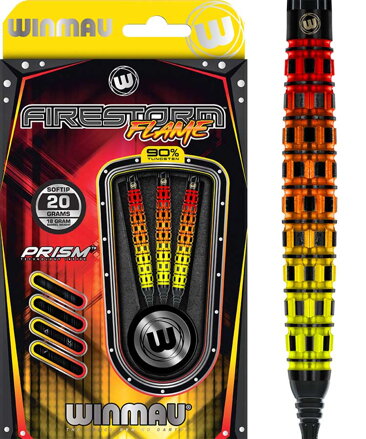 Winmau Softtip Darts Firestorm Flame Tapared 20g