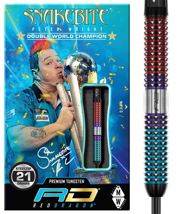 Red Dragon Steeltip Darts Peter Wright Snakebite Spirit 21g