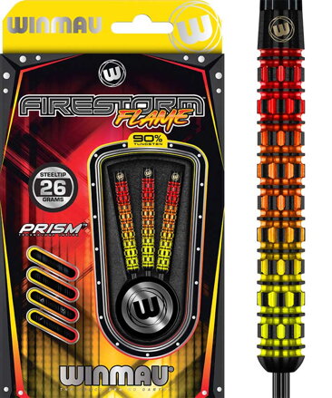 Winmau Steeltip Darts Firestorm Flame 26g Winmau Steeltip Darts Firestorm Flame 26g