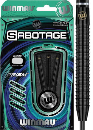 Winmau Steeltip Darts Sabotage Black 26g Winmau Steeltip Darts Sabotage Black 26g