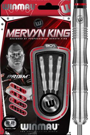 Winmau Steeltip Darts Mervyn King Silver 26g