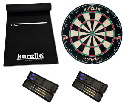 Darts Set, Bristle Dartboard - Darts - Dart Mat