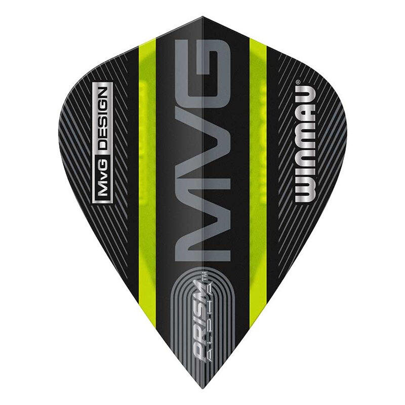 Winmau Flights Prism Alpha MVG Black & Green Kite Winmau Flights Prism Alpha MVG Black & Green Kite