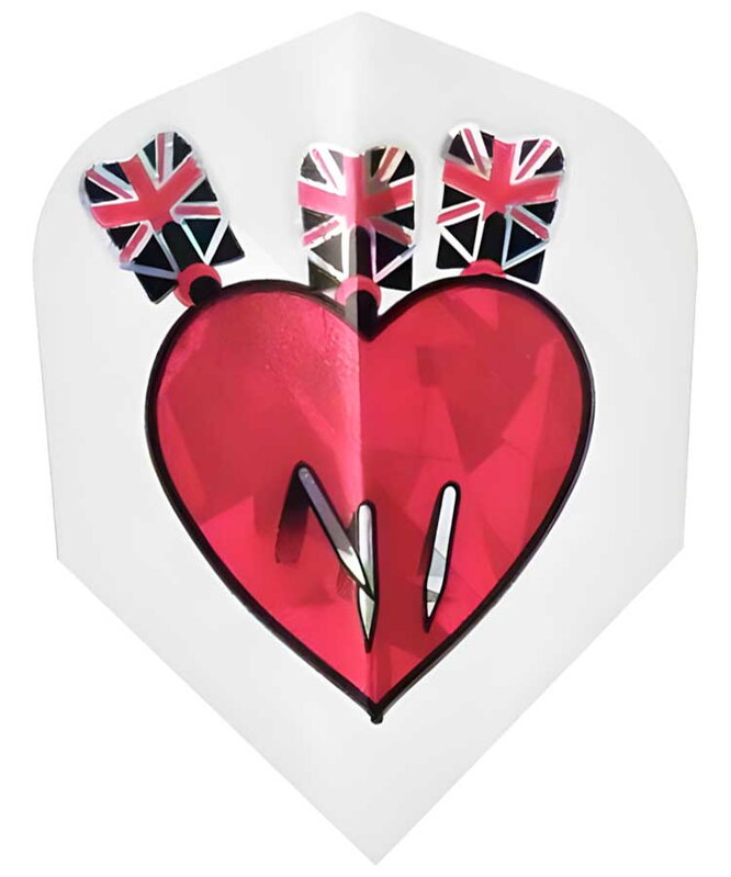 Harrows Flights Hologram Darts in Heart No.6