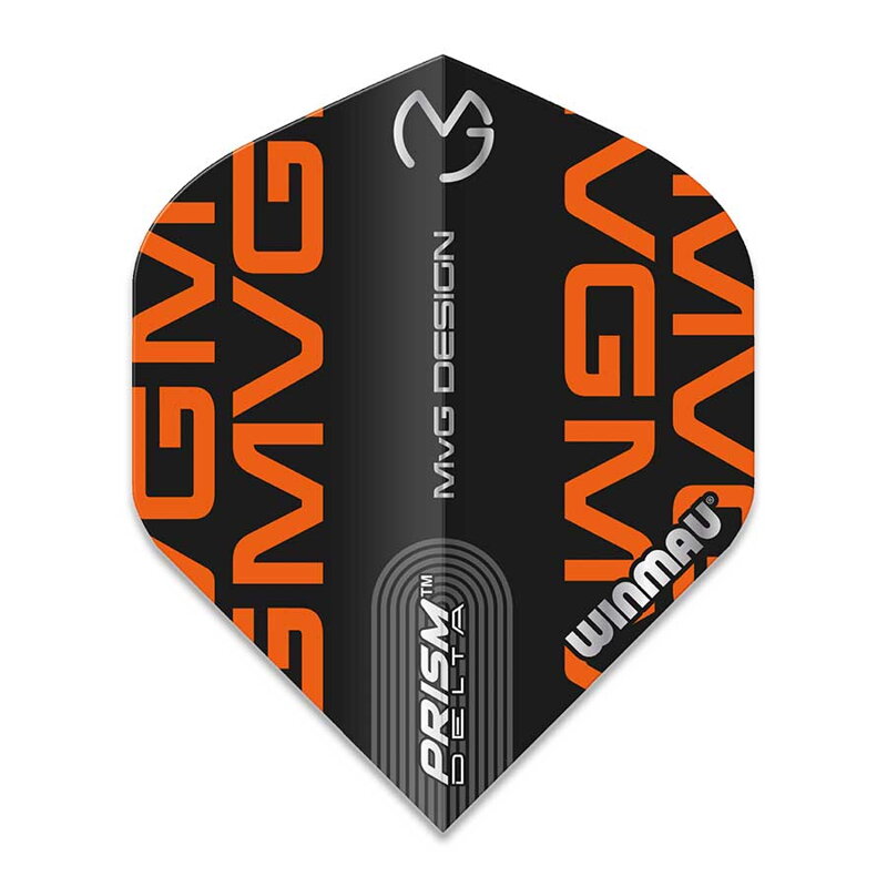Winmau Flights Prism Delta MVG Black & Orange Logo Winmau Flights Prism Delta MVG Black & Orange Logo