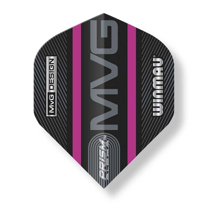 Winmau Flights Prism Alpha MVG Black & Purple Logo Stripe