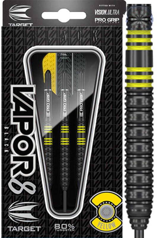 Target Steeltip Darts Vapor8 Black 22g Yellow 