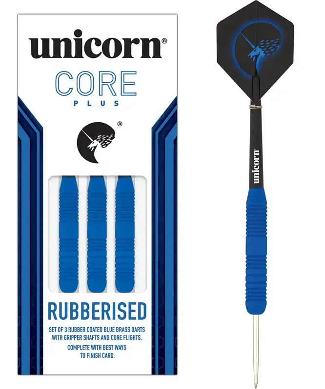Unicorn Steeltip Darts Core Plus Rubberised Blue 25g