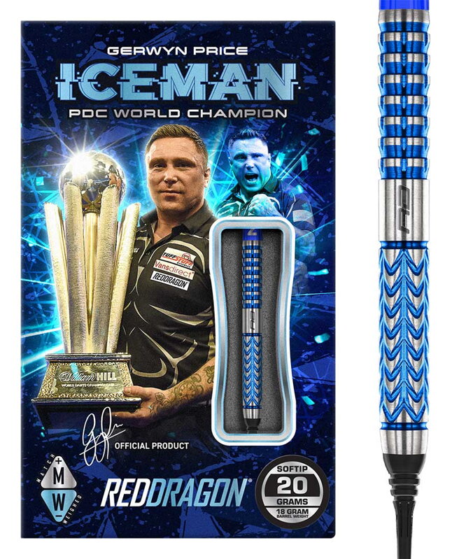 Red Dragon Softtip Darts Gerwyn Price Glacier 20g Red Dragon Softtip Darts Gerwyn Price Glacier 20g