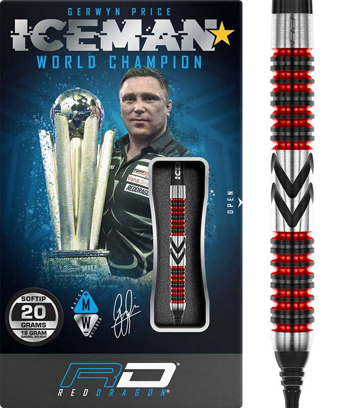Red Dragon Softtip Darts Gerwyn Price Iceman Firebird 20g Red Dragon Softtip Darts Gerwyn Price Iceman Firebird 20g