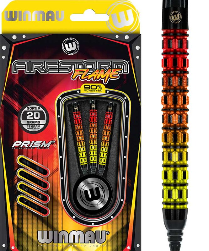 Winmau Softtip Darts Firestorm Flame Paralel 20g