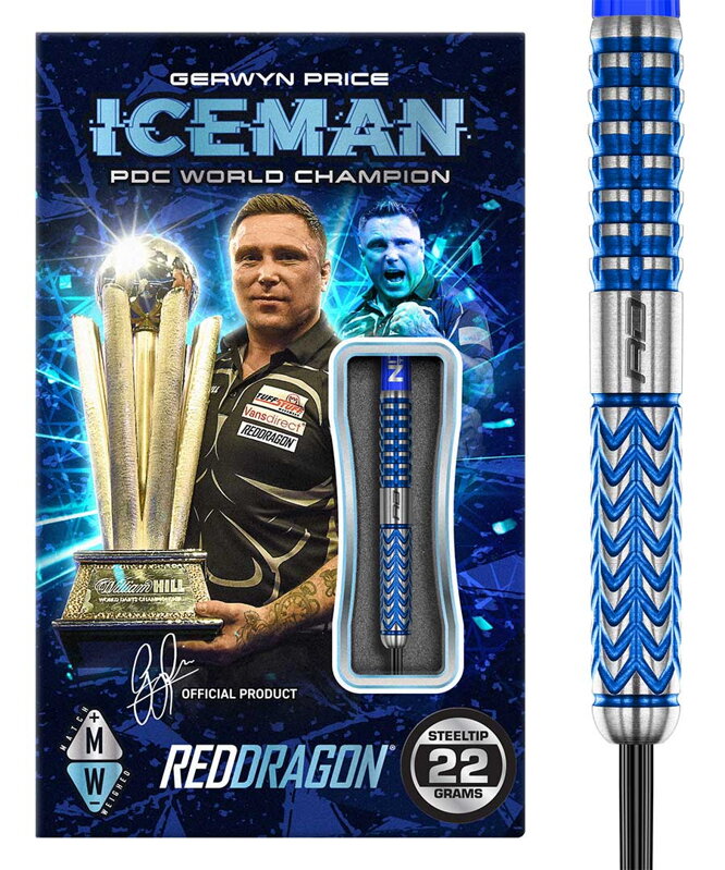 Red Dragon Steeltip Darts Gerwyn Price Glacier 22g