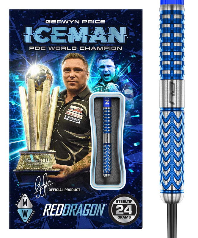 Red Dragon Steeltip Darts Gerwyn Price Glacier 24g Red Dragon Steeltip Darts Gerwyn Price Glacier 24g