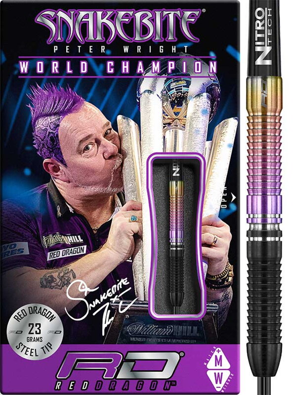 Red Dragon Steeltip Darts Peter Wright World Champion 23g