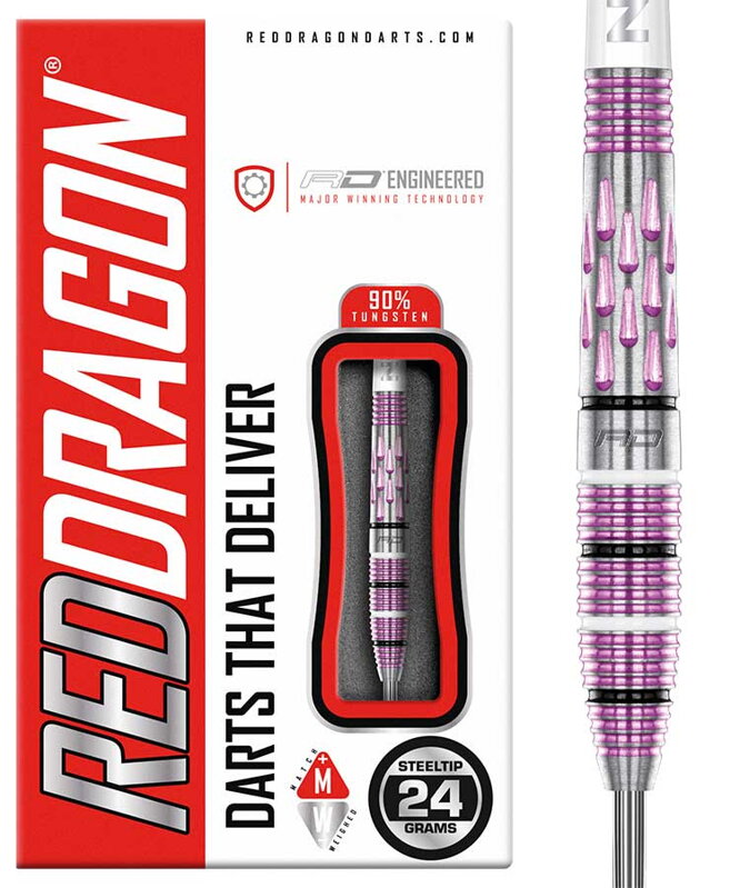Red Dragon Steeltip Darts Artura Shocking Pink 24g