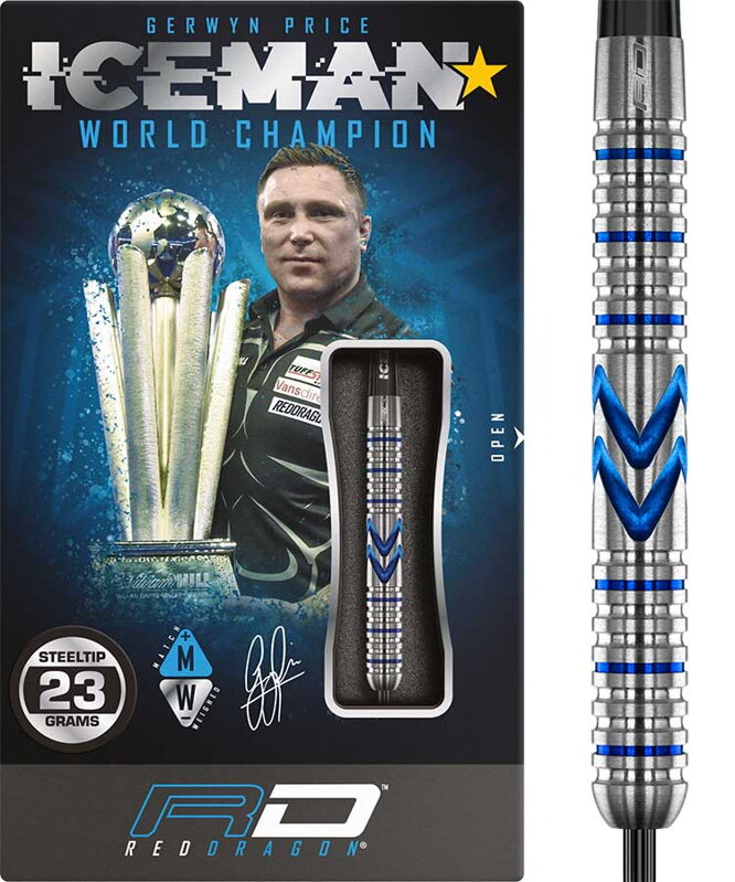 Red Dragon Steeltip Darts Gerwyn Price Iceman Midnight 23g