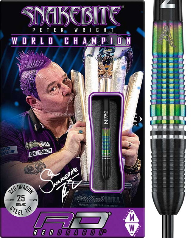 Red Dragon Steeltip Darts Peter Wright Snakebite WC Torpedo SE 25g 