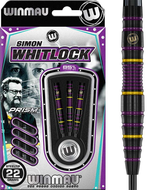Winmau Steeltip Darts Simon Whitlock 85% Black 22g