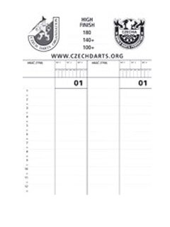 Czechdarts Double-sided table for recording matches